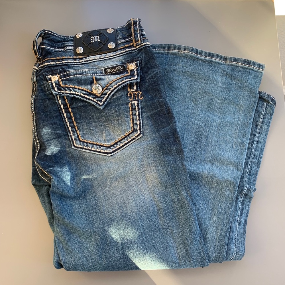 Miss Me Contrast Stitching Jeans